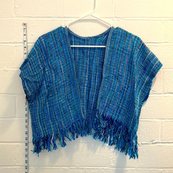 Handwoven Shrug Icelandic Blue - Picture 1 of 7